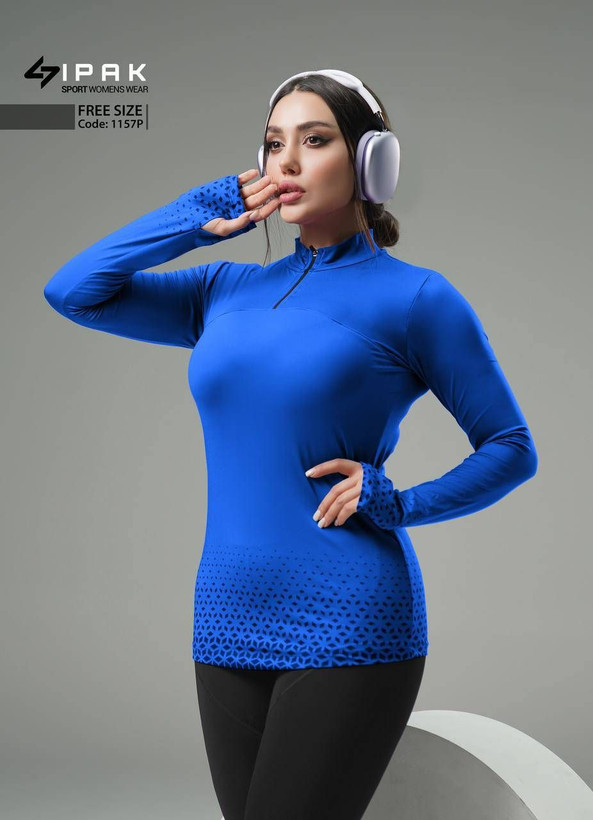 بلوز ورزشی نیم زیپ زنانه آیس