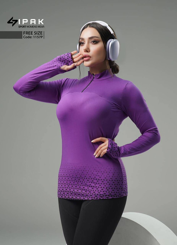 بلوز ورزشی نیم زیپ زنانه آیس