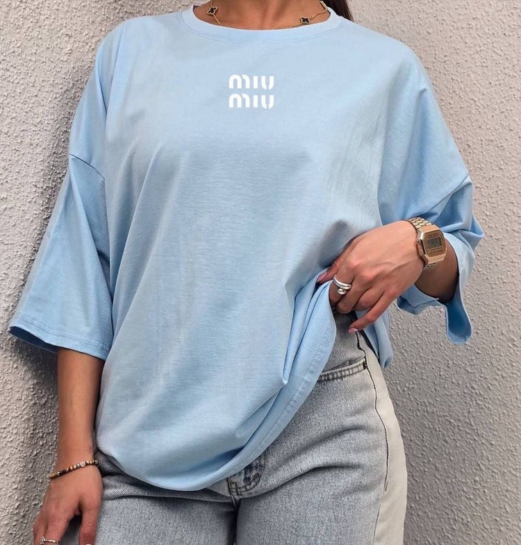 تیشرت باکسی طرح میو میو MIU MIU نخ پنبه 100%