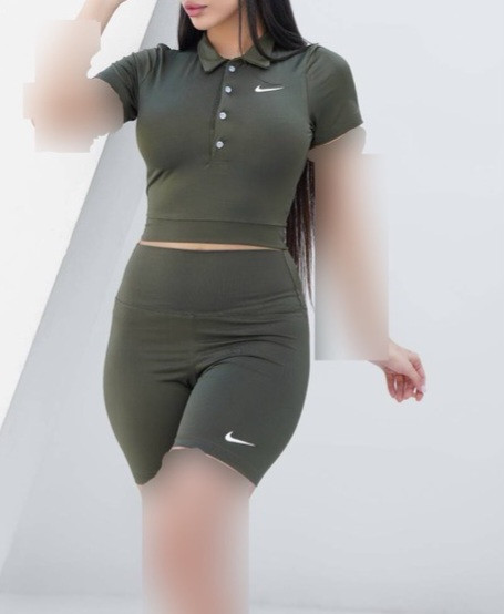 ست ورزشی کراپ و شورتک NIKE