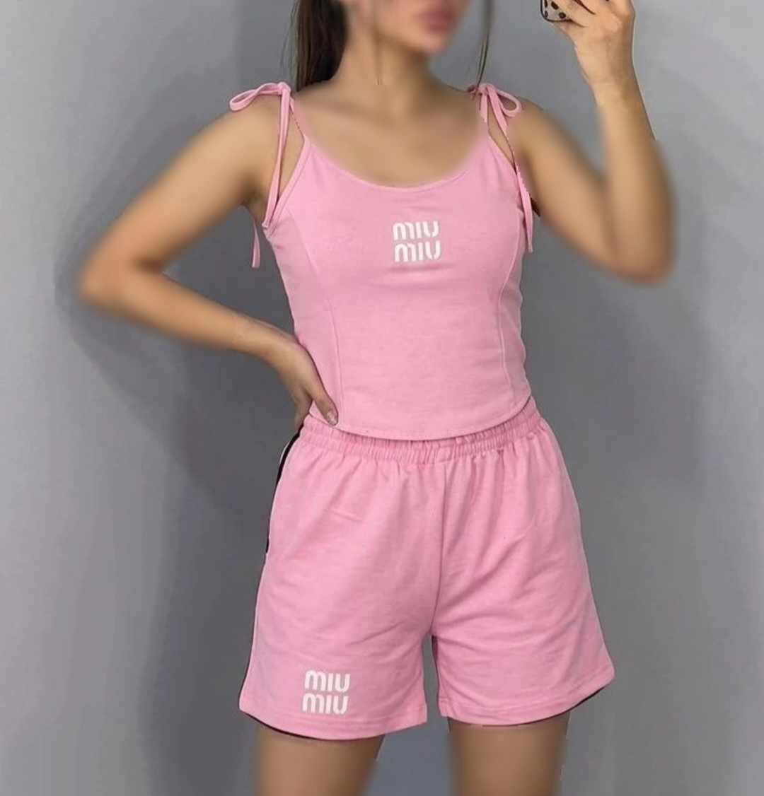 ست کراپ و شورتک miu miu
