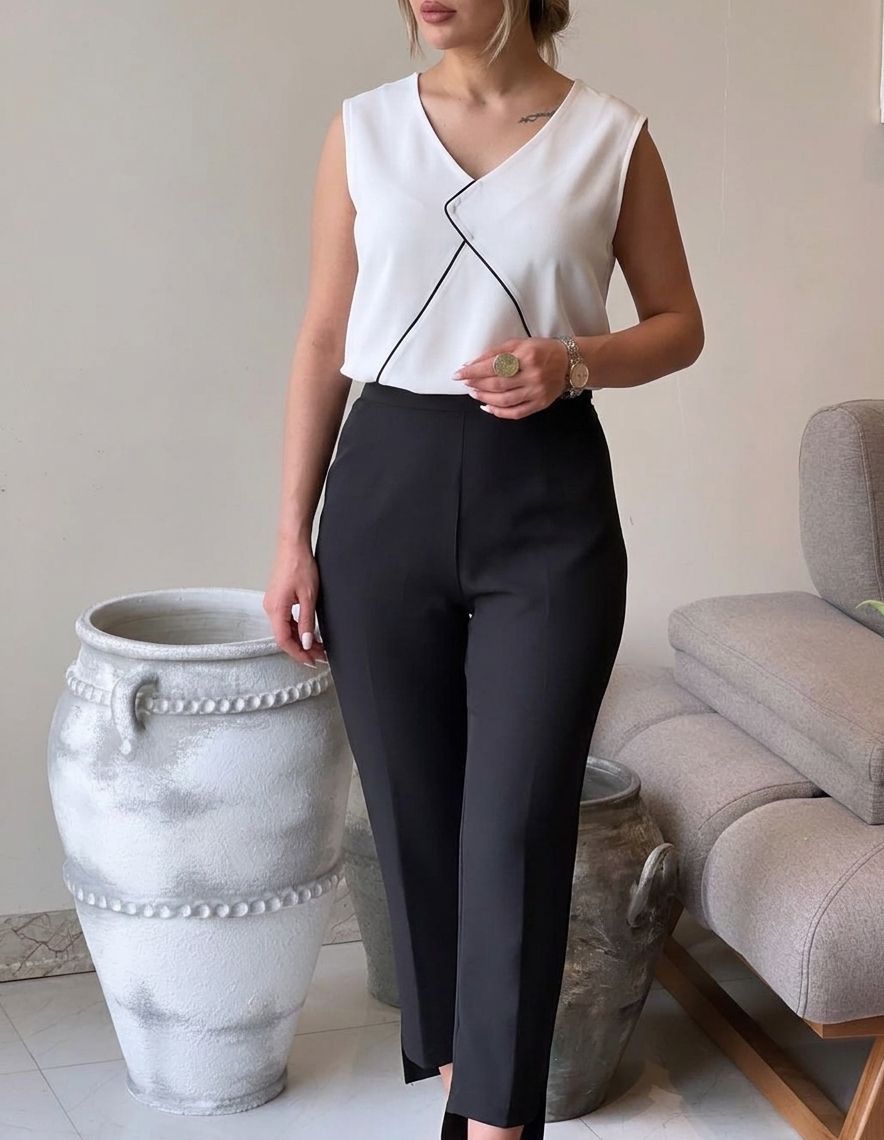 تاپ زنانه مجلسی کرپ مازراتی