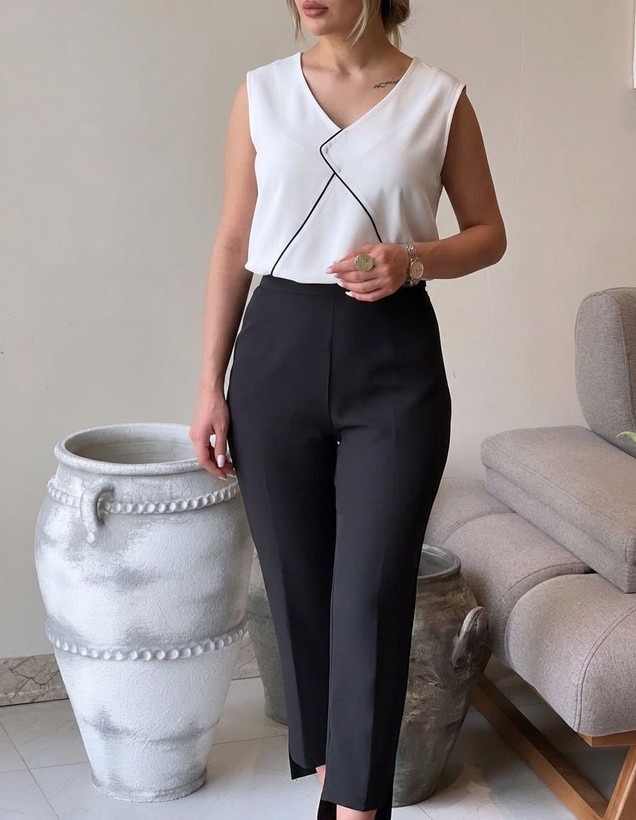تاپ زنانه مجلسی کرپ مازراتی