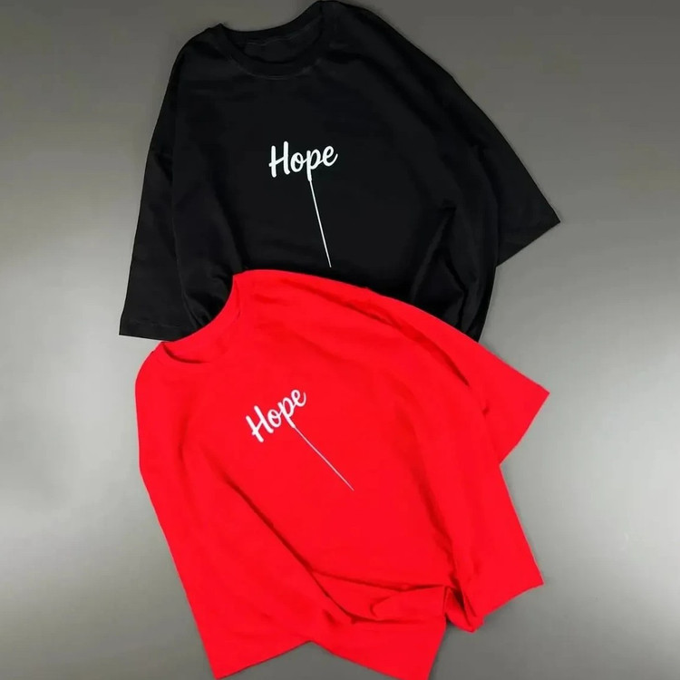 تیشرت باکسی چاپی طرح HOPE