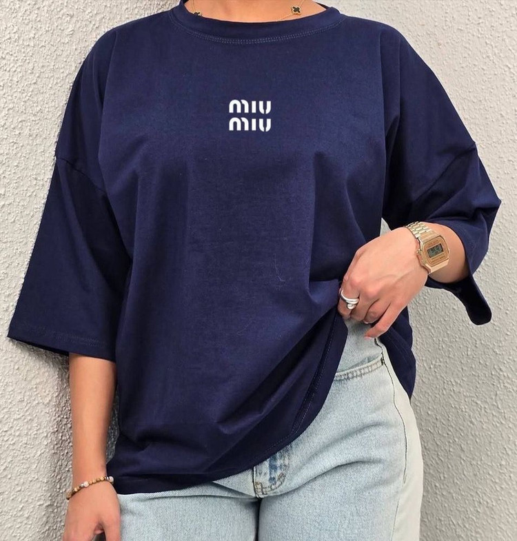 تیشرت باکسی طرح میو میو MIU MIU نخ پنبه 100%