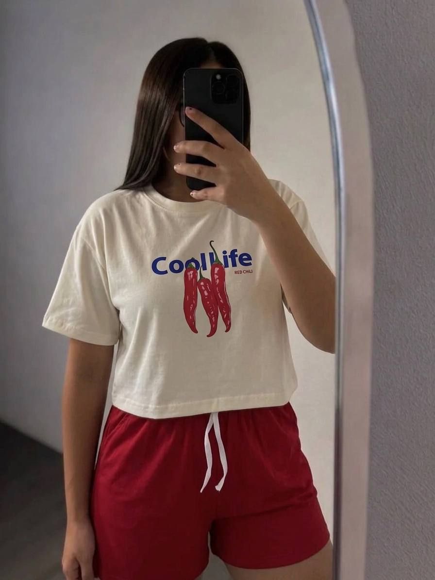 ست تیشرت و شورتک فلفلی COOL LIFE