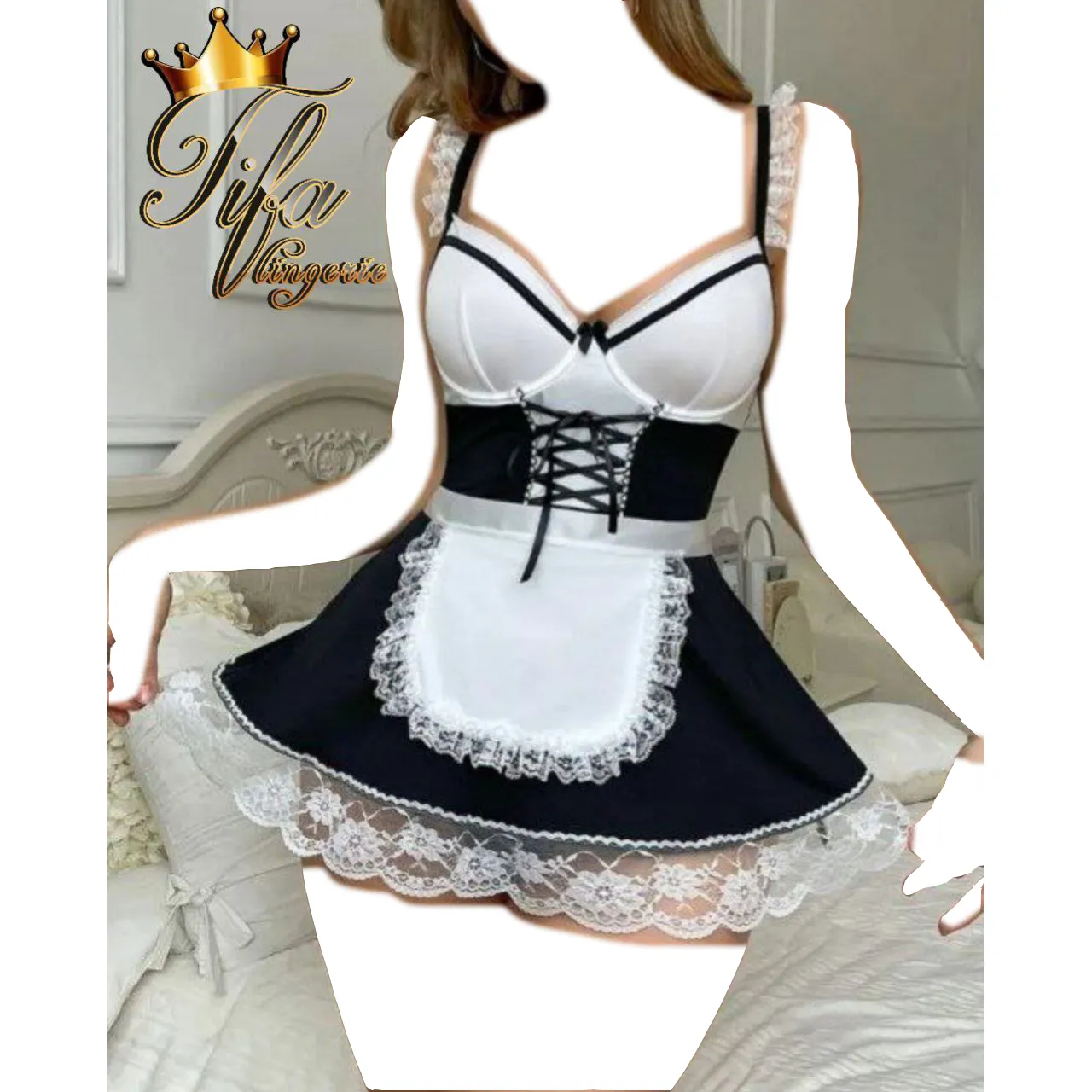 ست کاستوم فانتزی خدمتکاری زنانه کد 2080